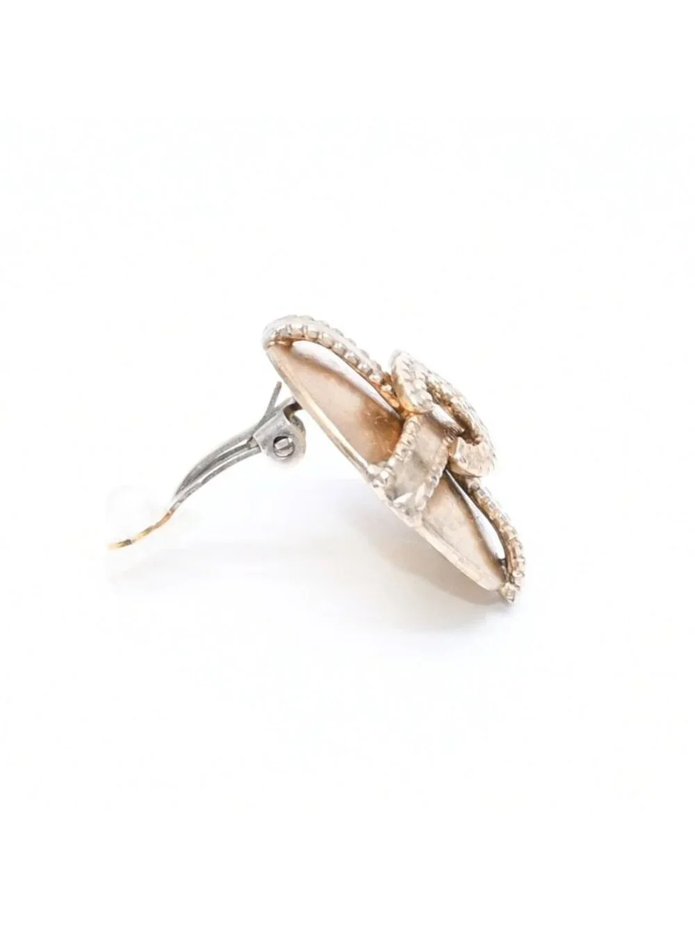 Chanel 97A Earrings CC Logo Stamp Weight Gold